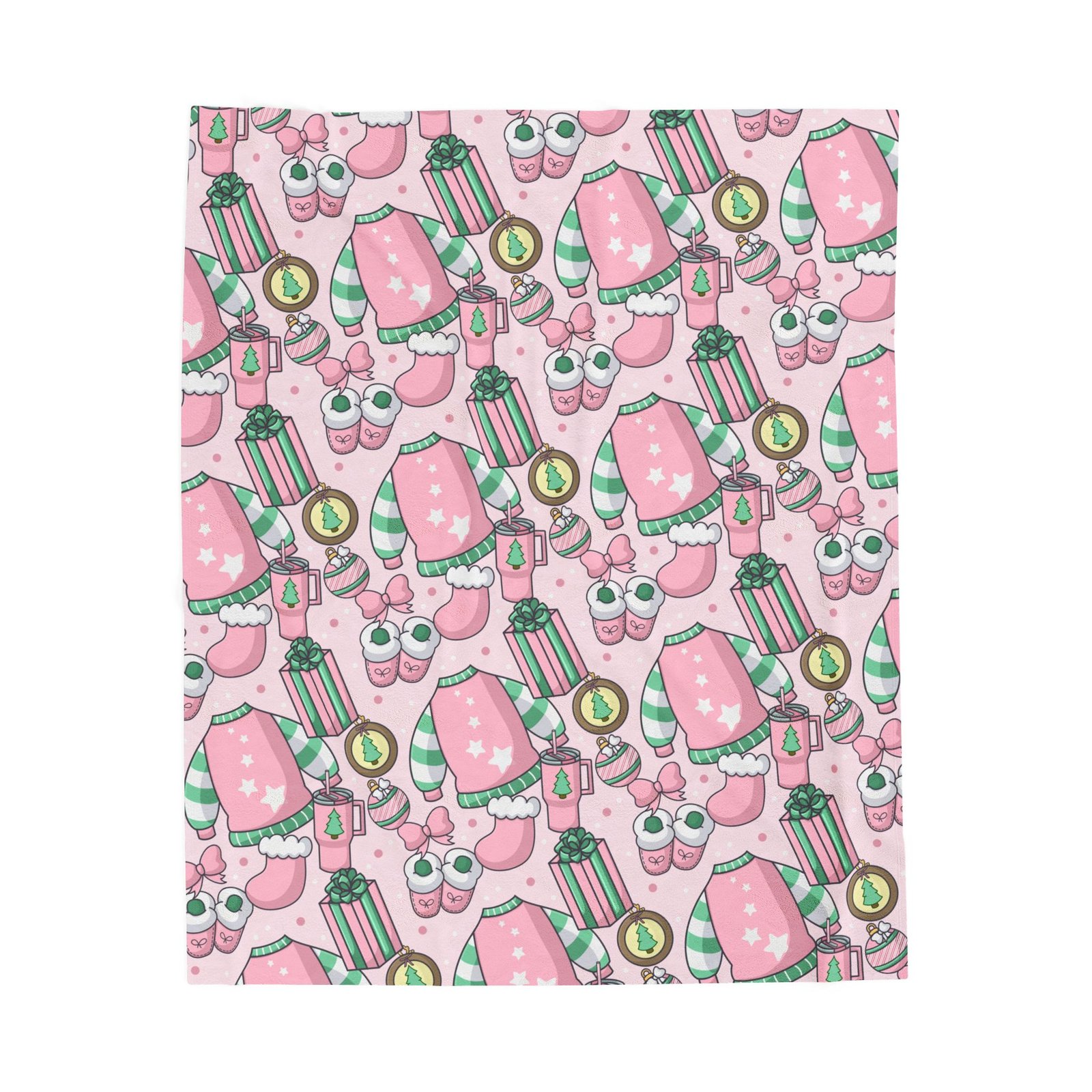 Cozy Christmas Pink Blanket