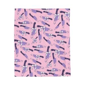 Creepy Kawaii Knives Pink Blanket