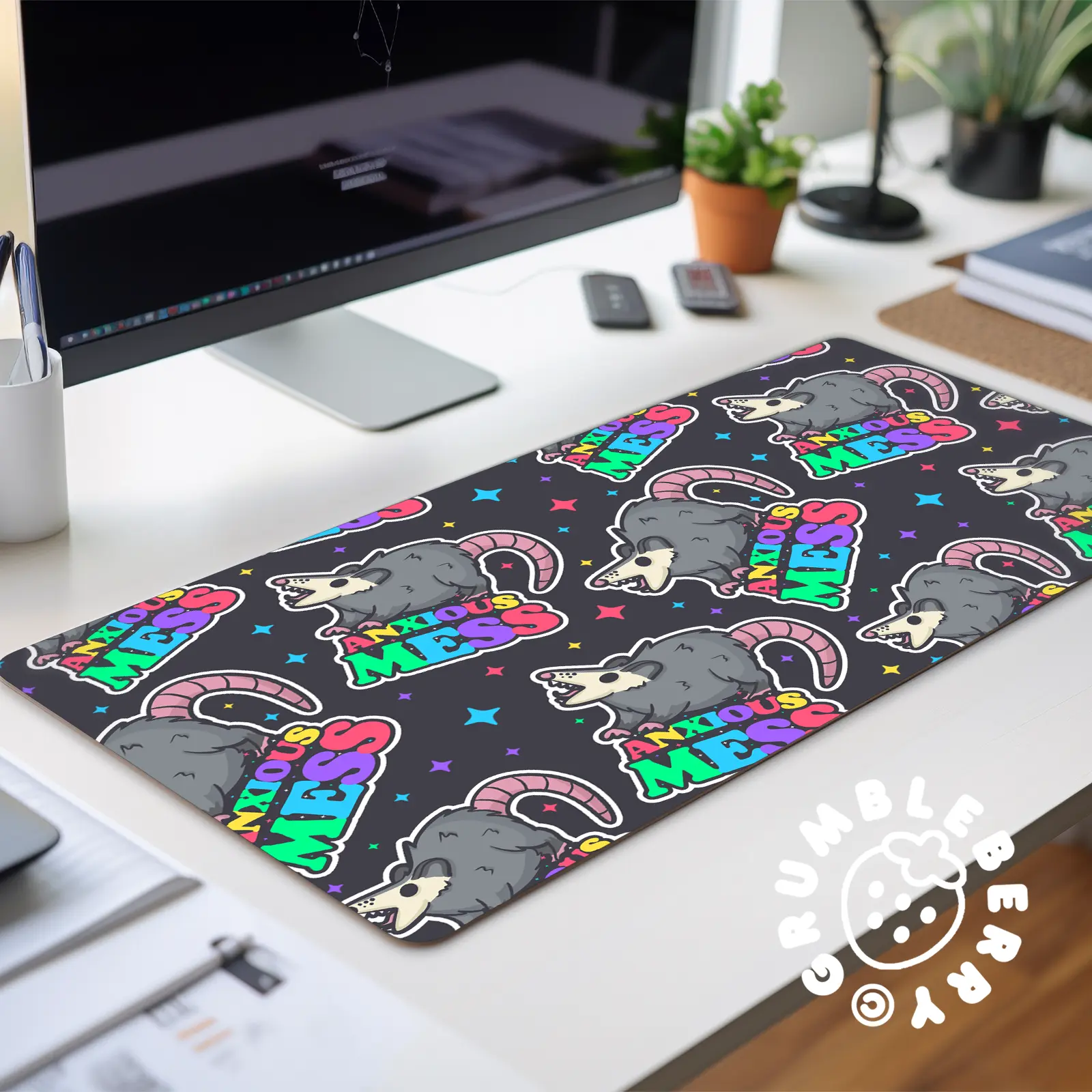 Anxious Mess Possum Desk Mat - Image 4