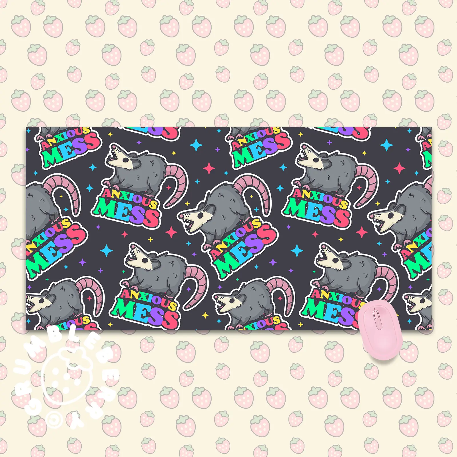 Anxious Mess Possum Desk Mat - Image 3