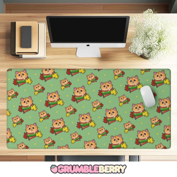 Autumn Cat Desk Mat