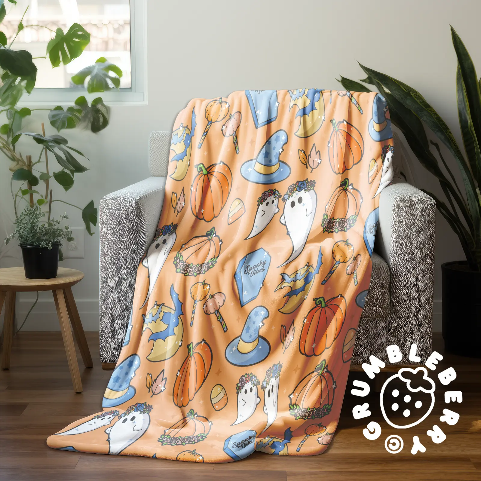 Autumn Vibes Orange Blanket - Image 4