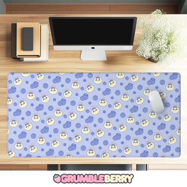 Bunnies and Blueberries Desk Mat