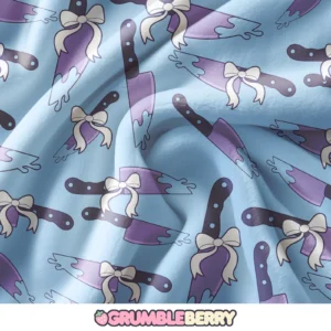 Creepy Kawaii Knives Blue Blanket