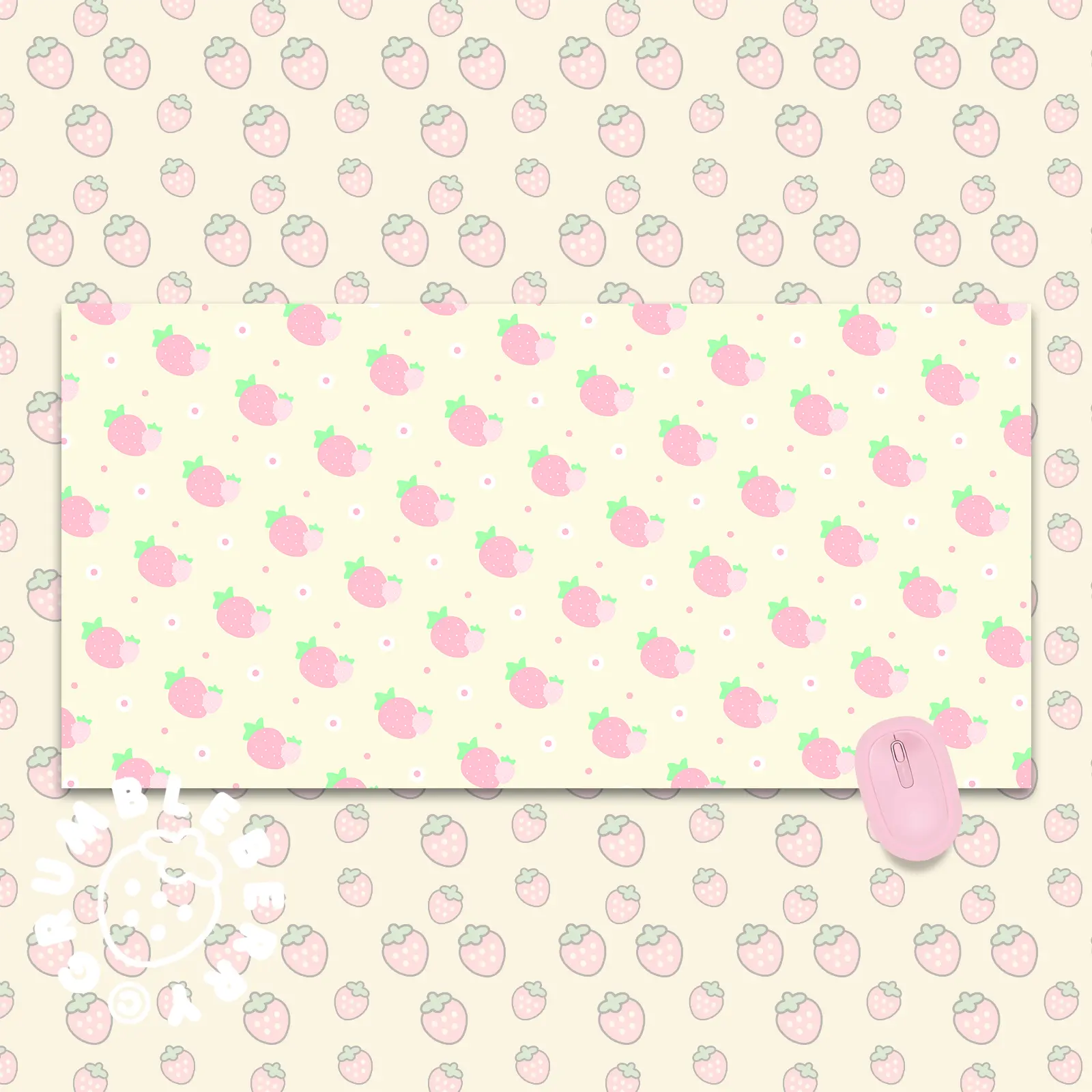 Dreamy Strawberry Desk Mat - Image 4