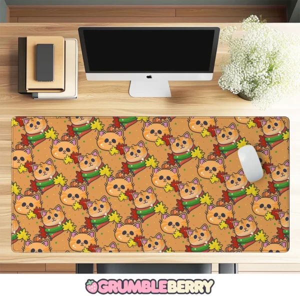 Fall Kitties Desk Mat