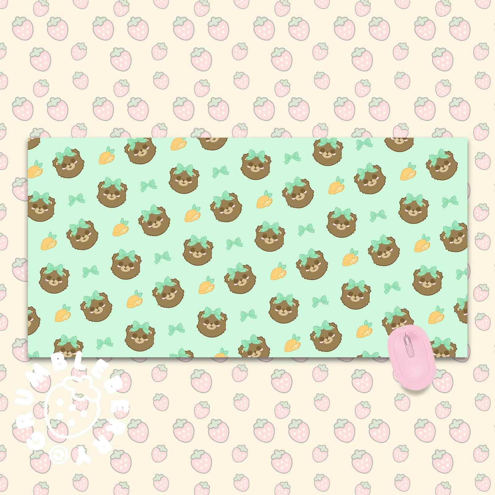 Green Bears and Lemons Desk Mat - Image 4