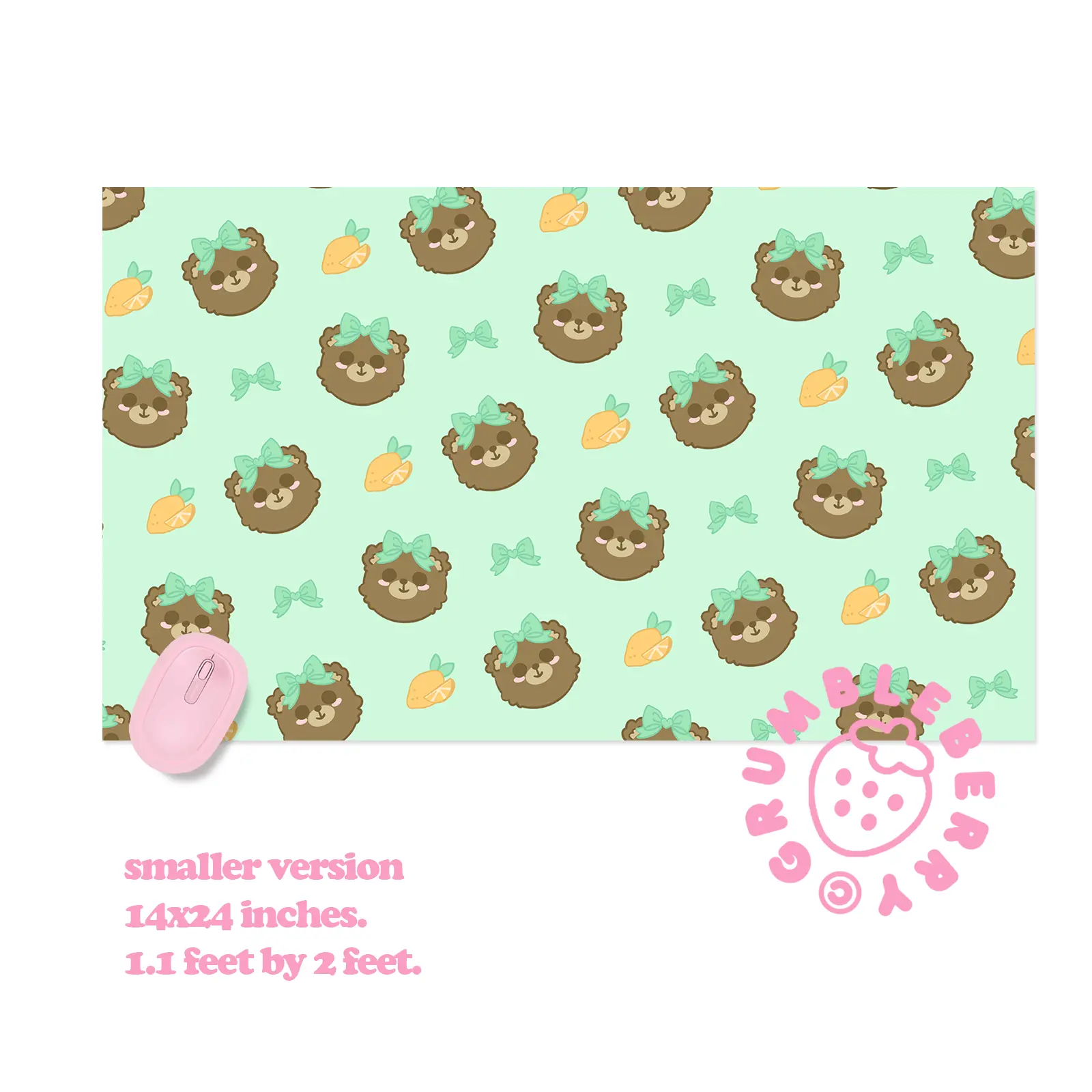 Green Bears and Lemons Desk Mat - Image 3