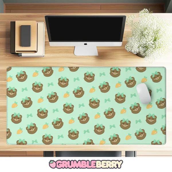 Green Bears and Lemons Desk Mat
