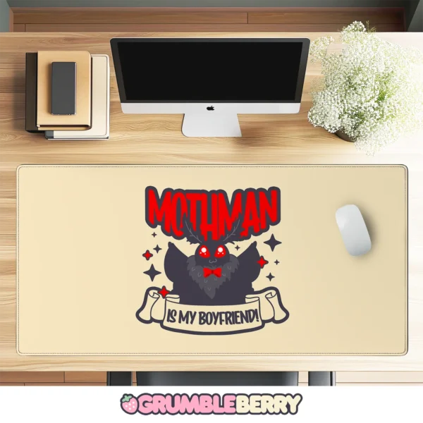 Mothman Is My Boyfriend Desk Mat