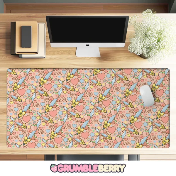 Peach RPG Sword Desk Mat