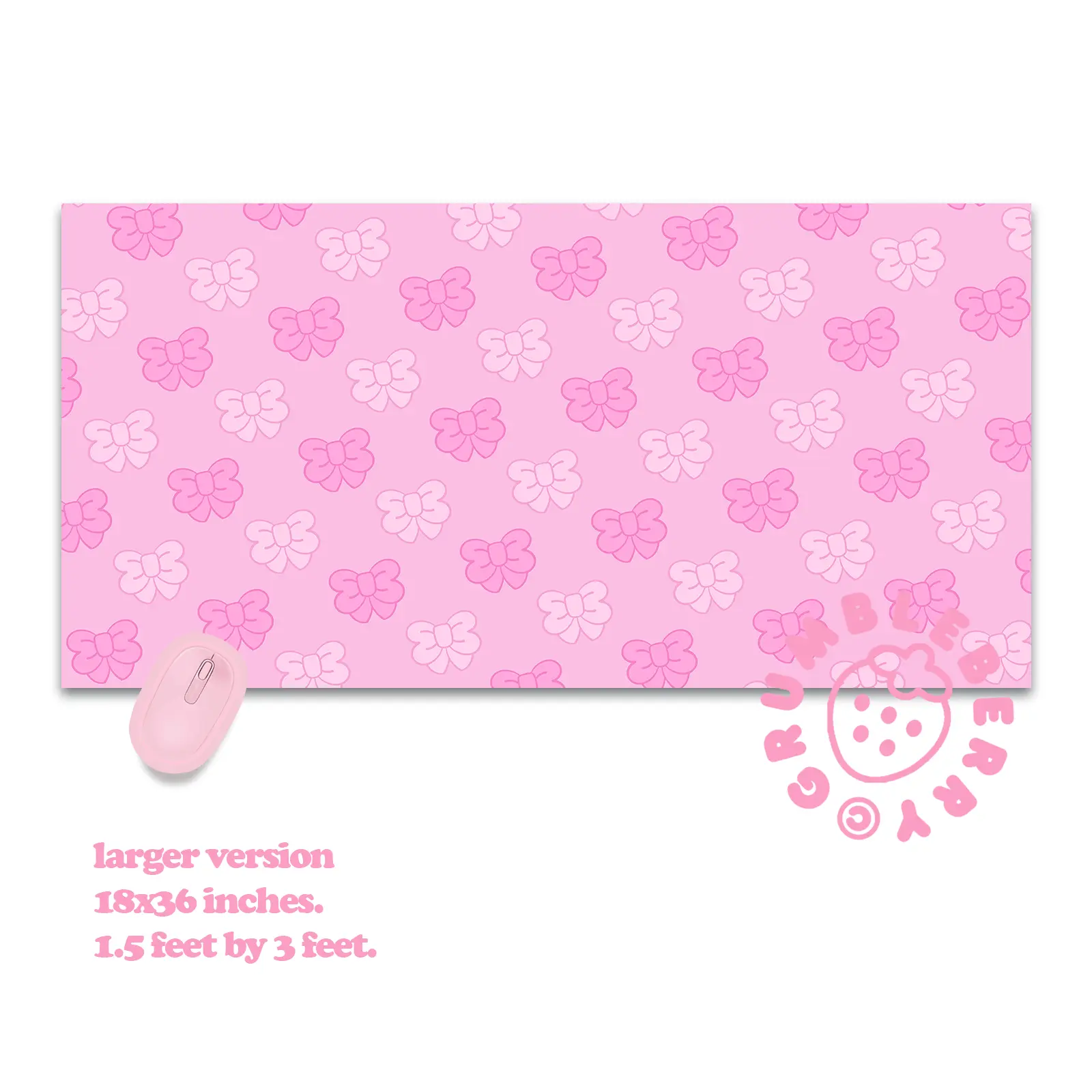 Pink Bows Desk Mat - Image 2
