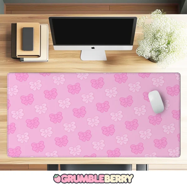 Pink Bows Desk Mat