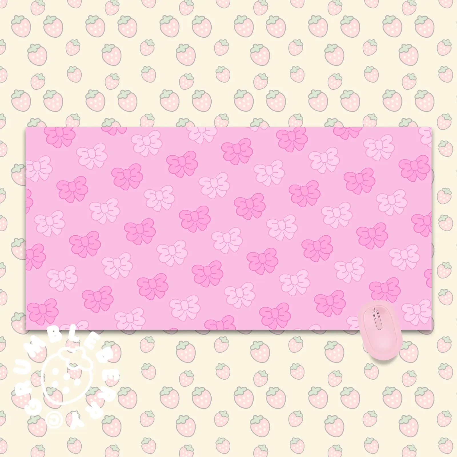 Pink Bows Desk Mat - Image 4