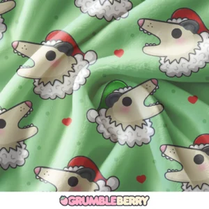 Possum Santa Green Blanket