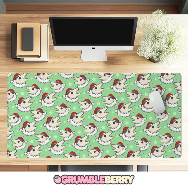 Possum Santa Green Desk Mat
